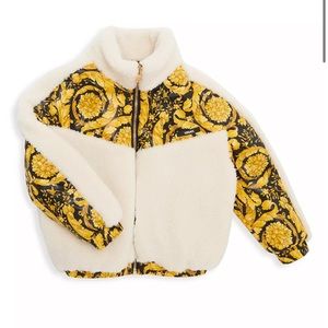 Versace Kids Puffer Jacket in Cream and Gold